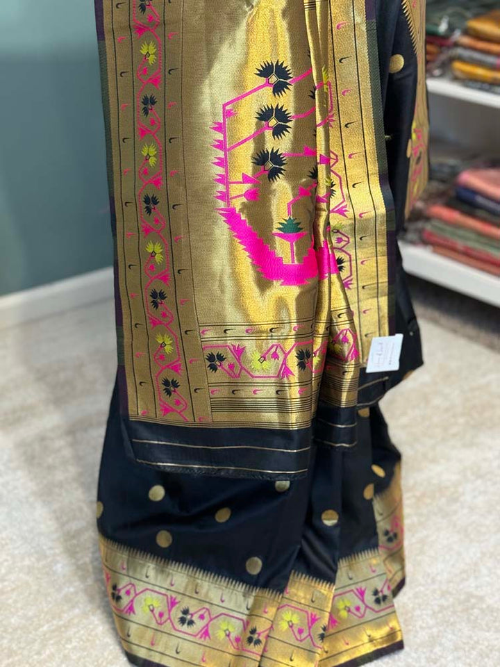 Black Paithani Soft Silk Saree