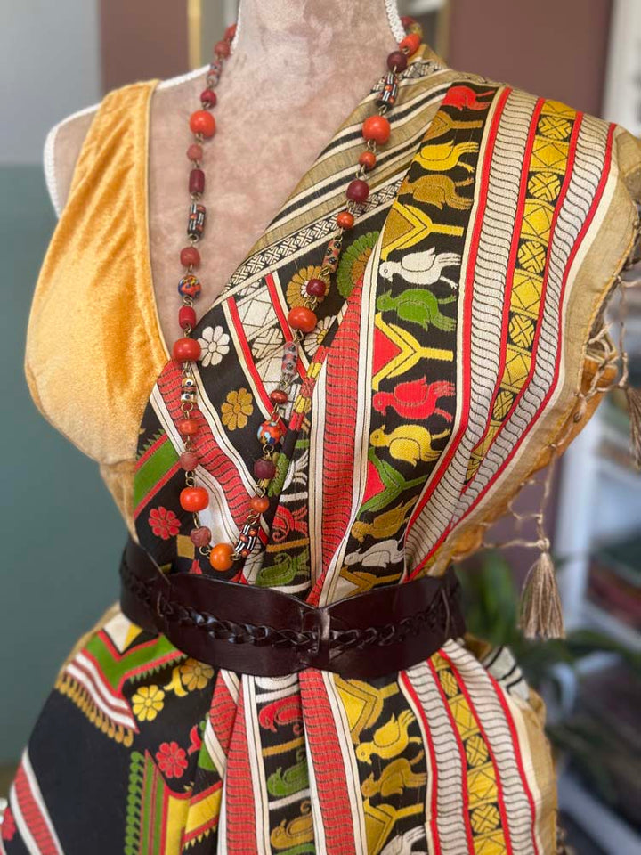 Multicolor Meenakari Katan Silk Saree