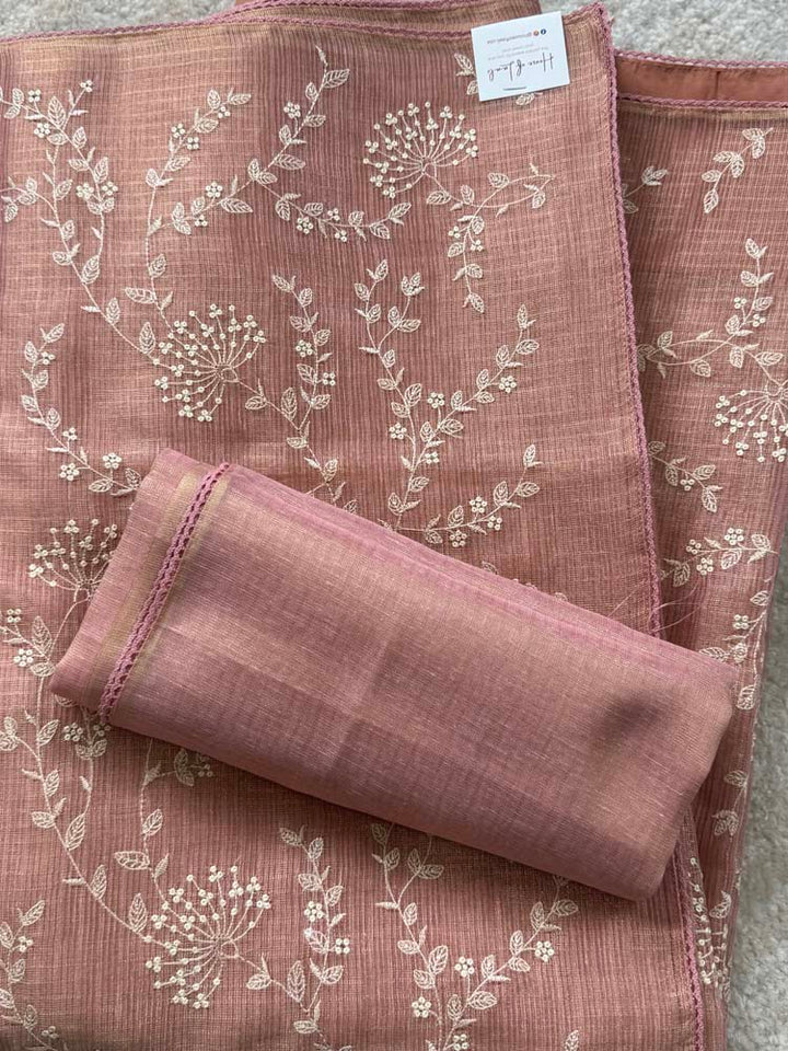 Pink Pure Tissue Kota Saree