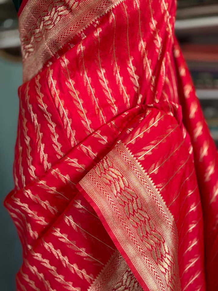 Red Gold Blended Silk Paithani Saree
