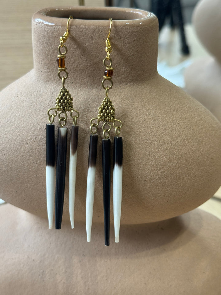 Mungu Bone & Brass Earrings