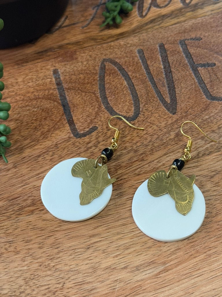 Upendo Bone & Brass Earrings