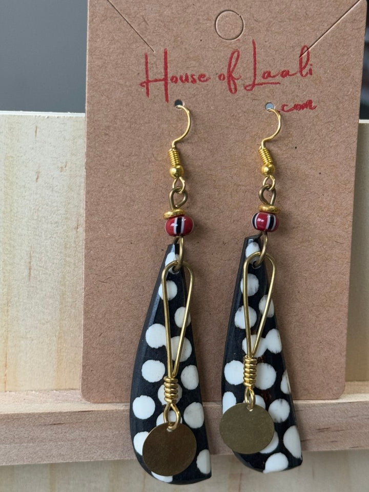 Jamila Bone & Brass Earrings