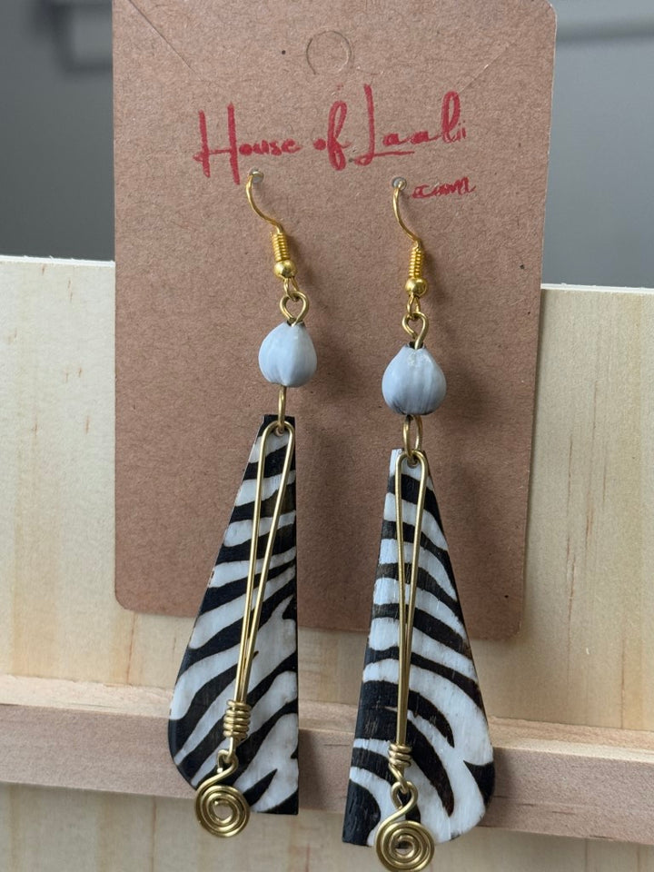 Jamila Bone & Brass Earrings