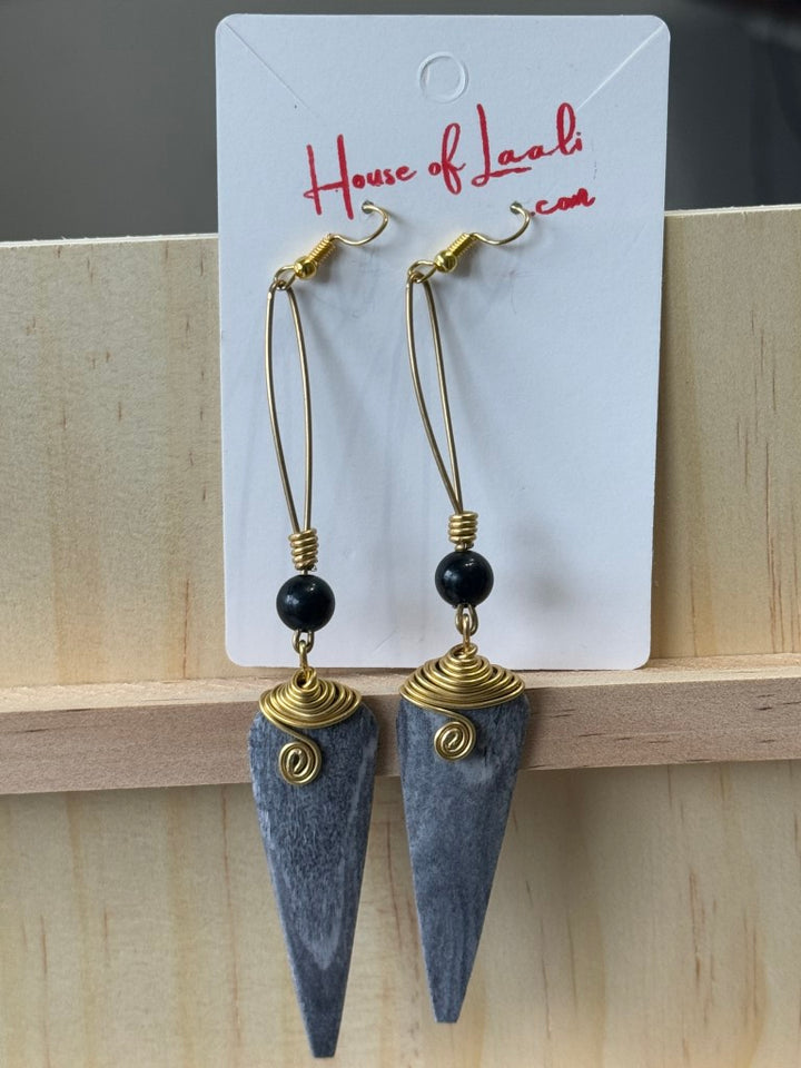 Jamila Bone & Brass Earrings