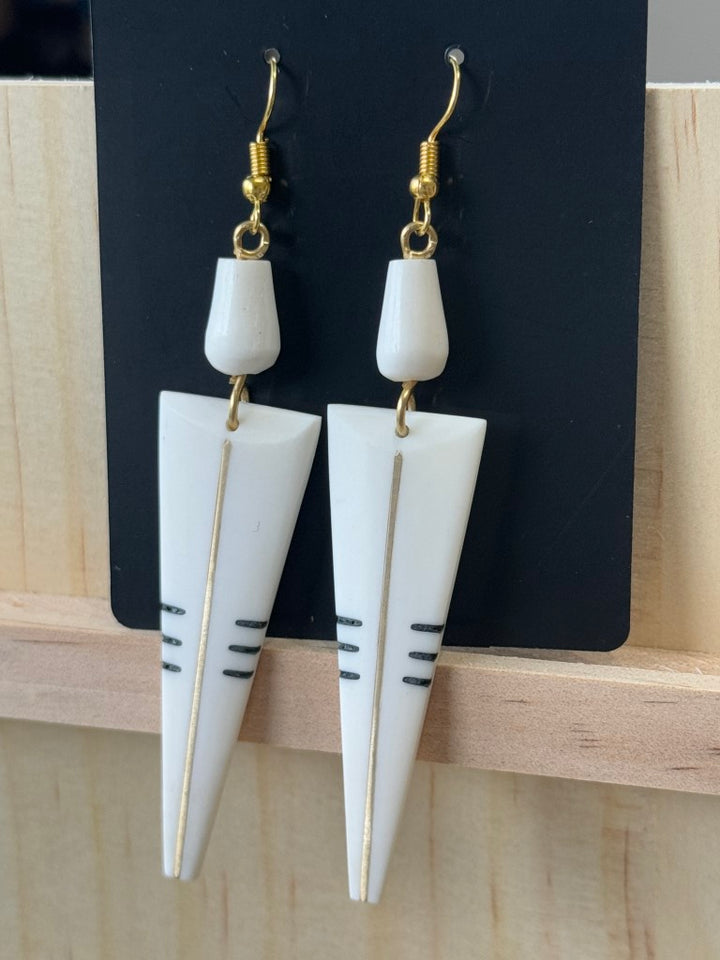 Jamila Bone & Brass Earrings