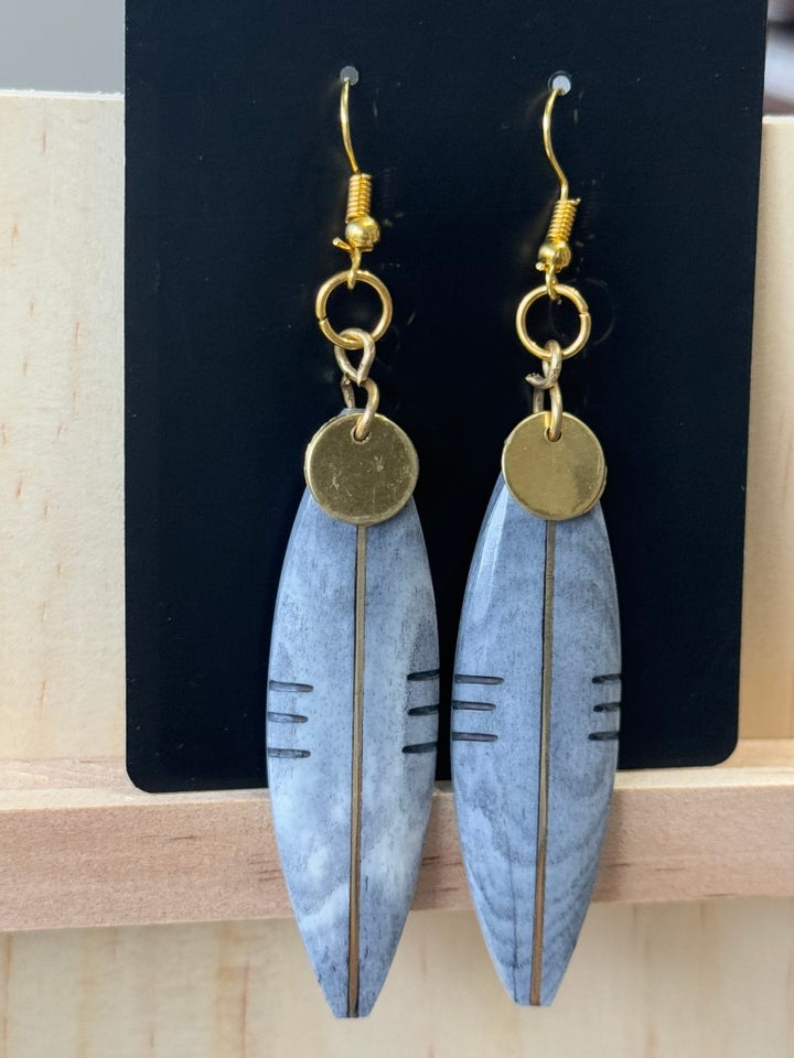 Jamila Bone & Brass Earrings