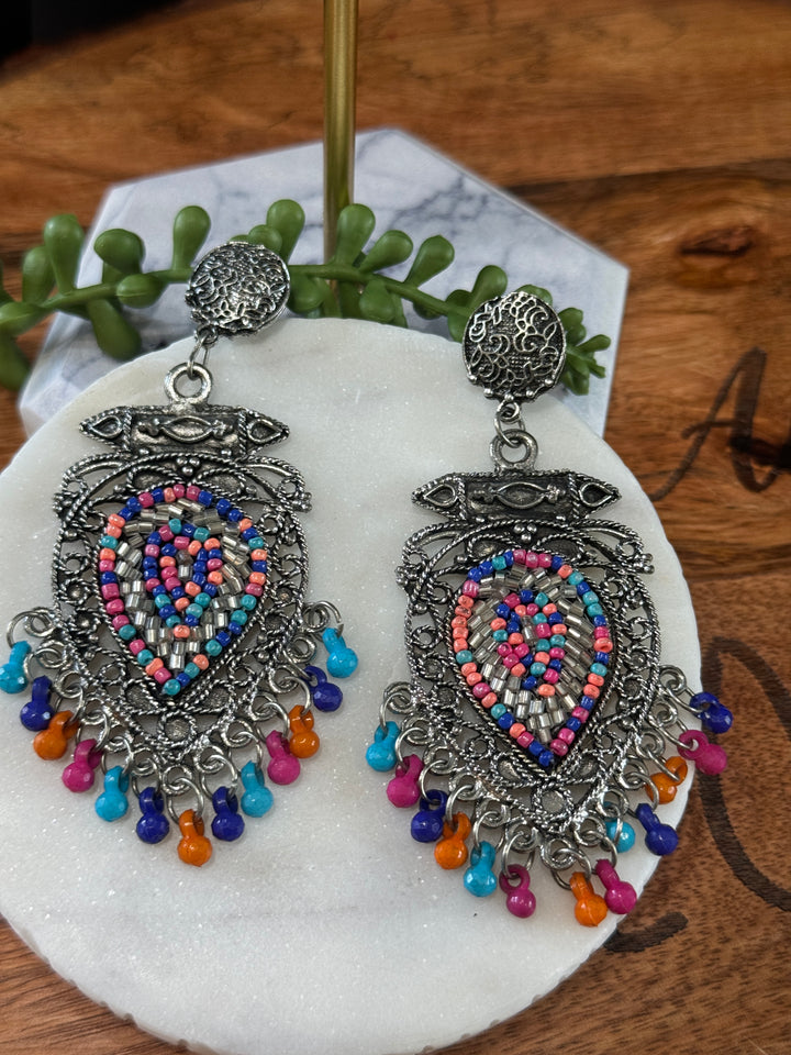 Long Silver Replica Earrings