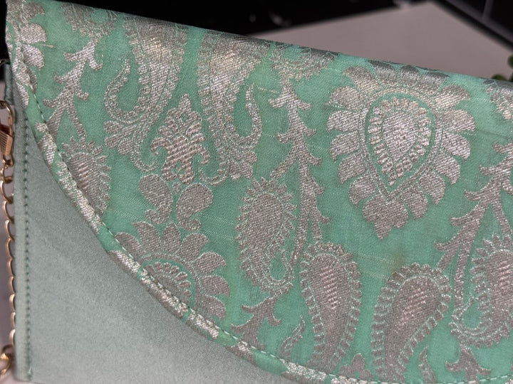 Clutch bags: Pista Green Designer Clutch