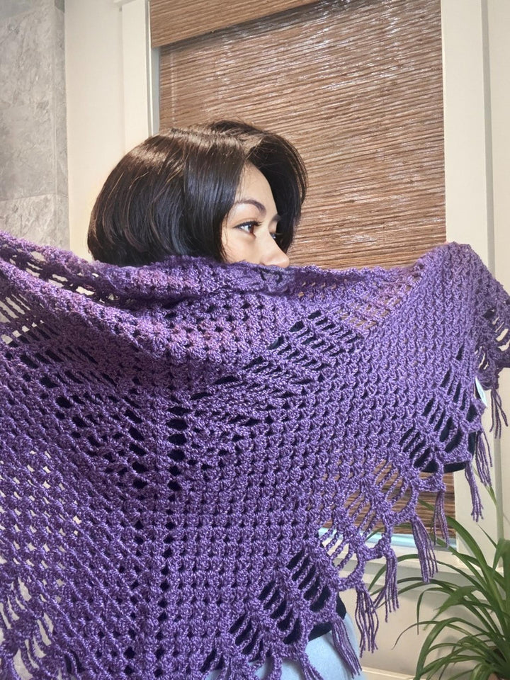 Purple Handmade Woolen Large Stole