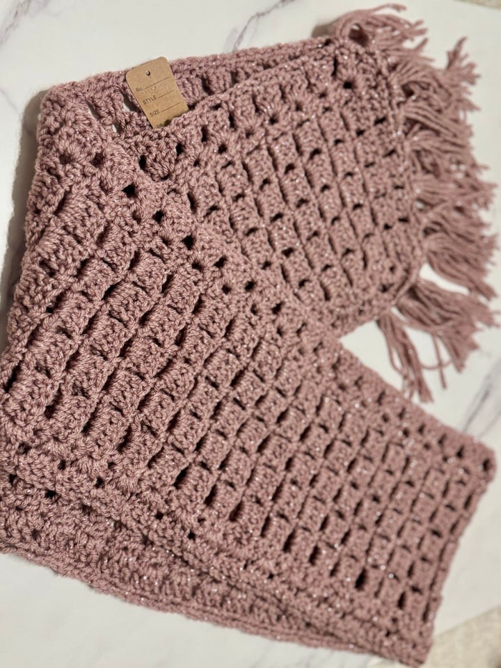 Mauve Handmade Woolen Scarf