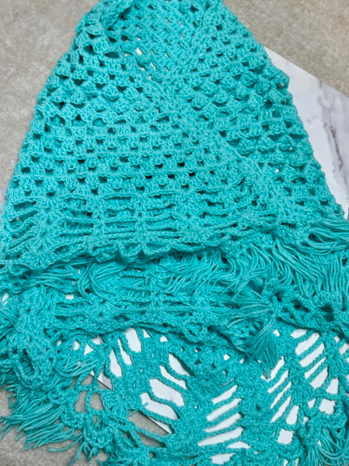 Green Handmade Woolen Large Stole Design 1