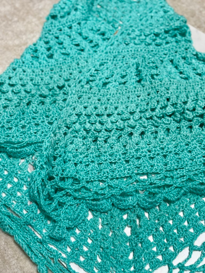 Green Handmade Woolen Large Stole Design 2