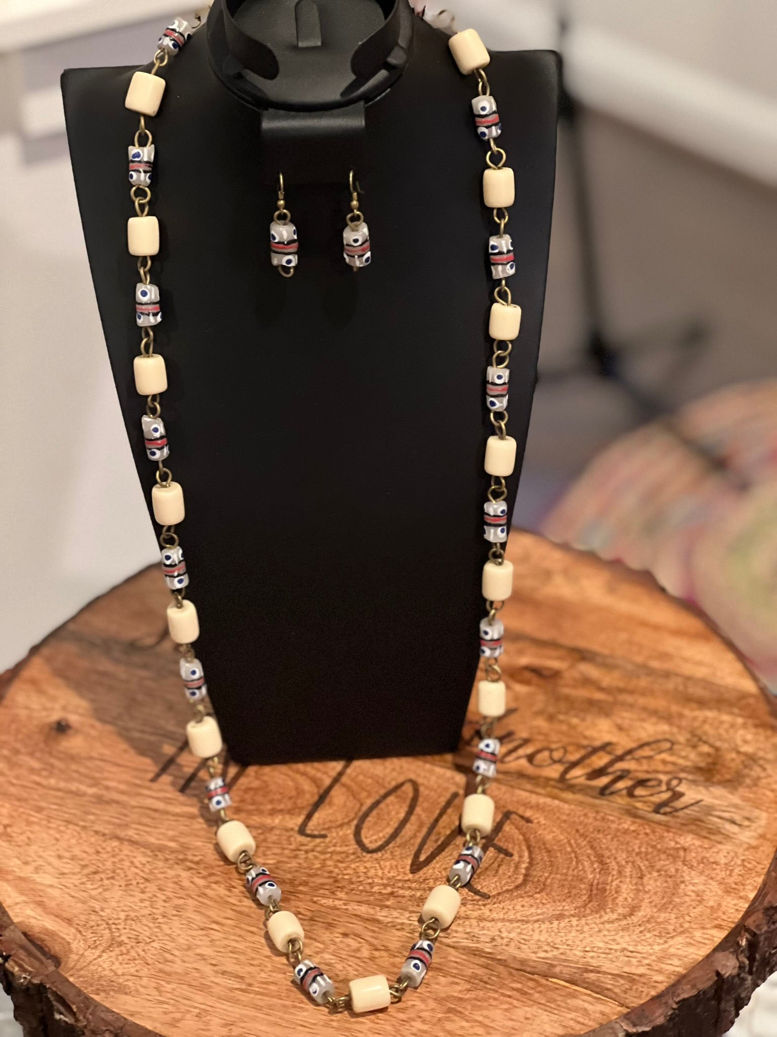 Handmade popular ivory bead jewelry set