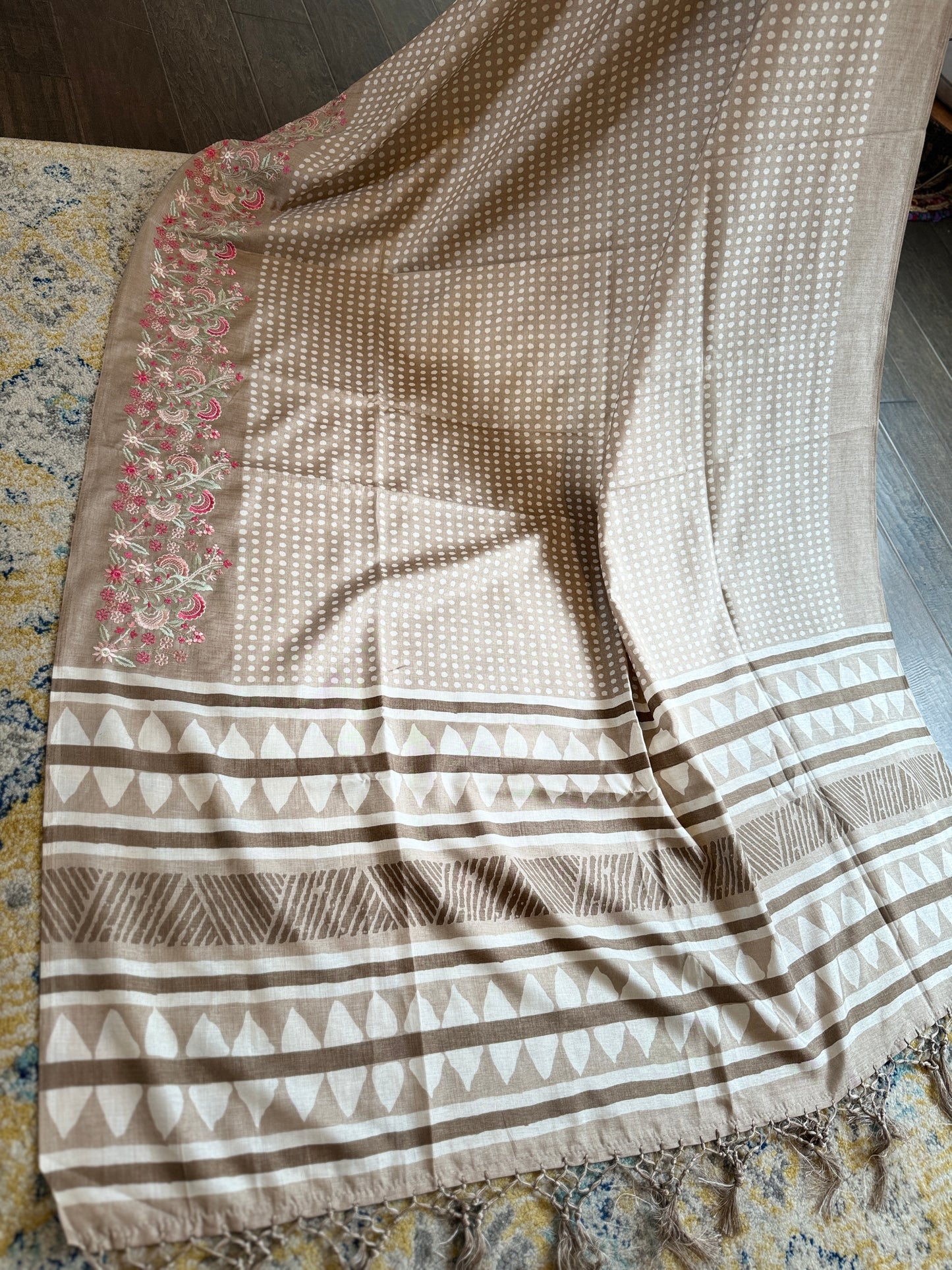 Khadi Soft Silk Saree with Embroidery