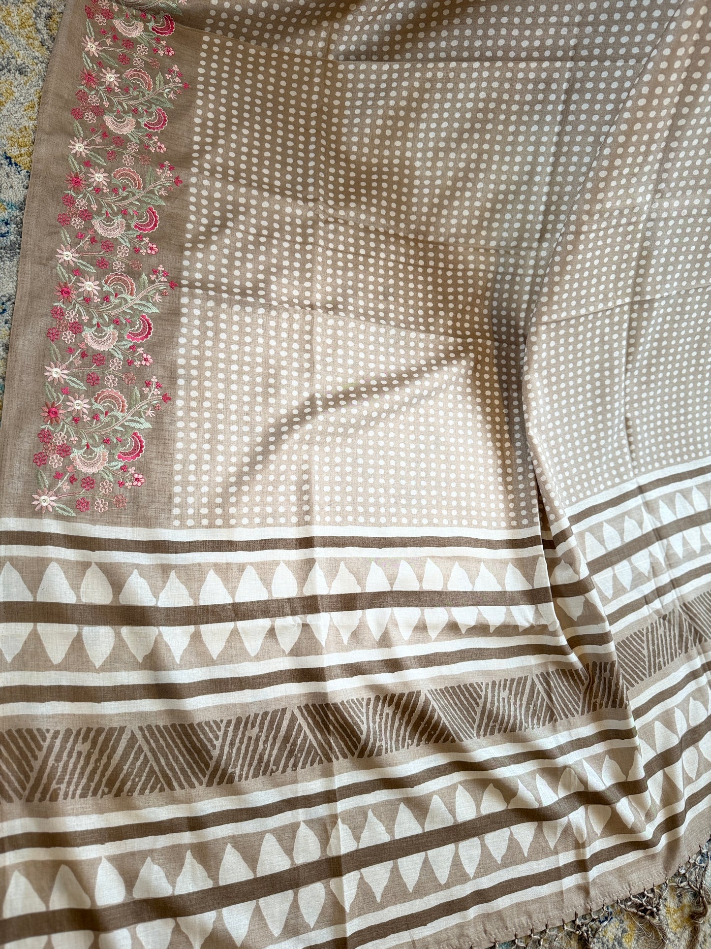 Khadi Soft Silk Saree with Embroidery