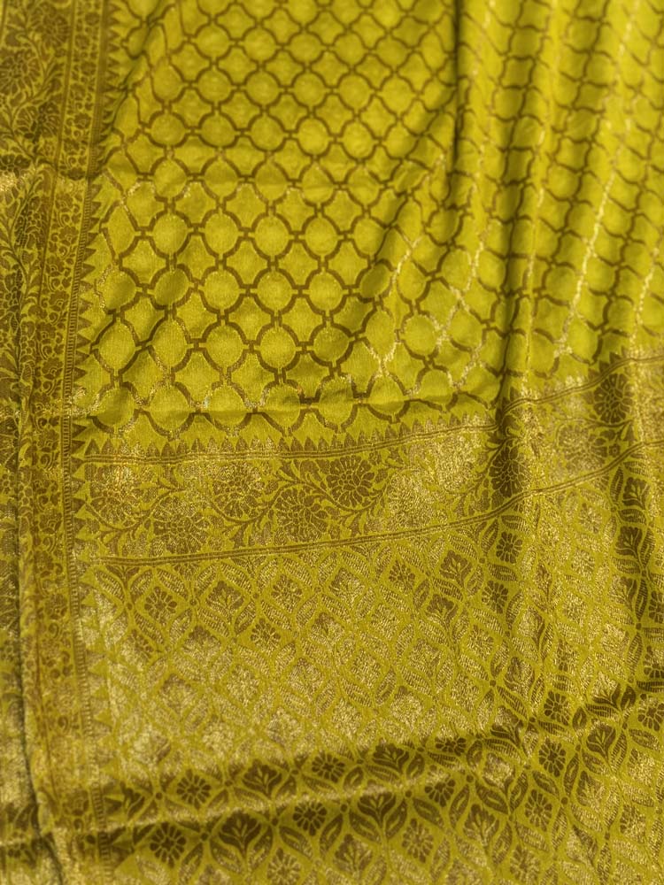 Neon Yellow Georgette Saree