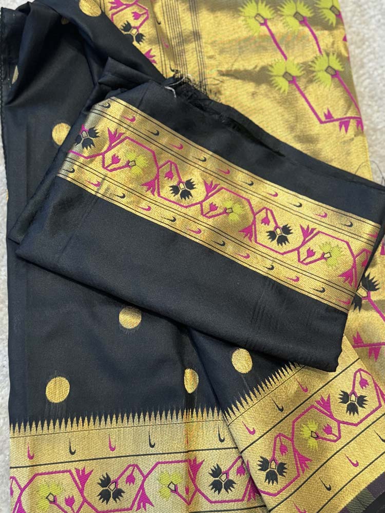 Black Paithani Soft Silk Saree