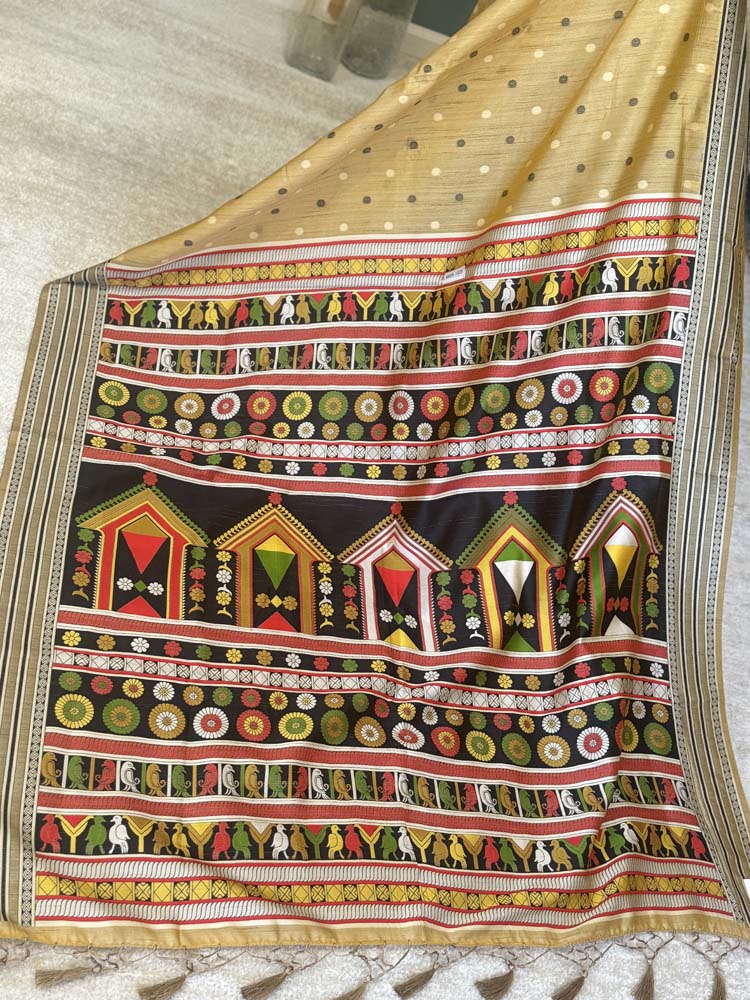 Multicolor Meenakari Katan Silk Saree