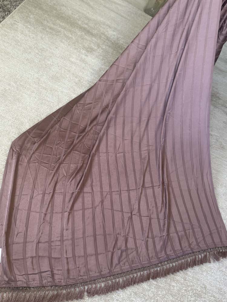 Mauve Striped Satin Saree