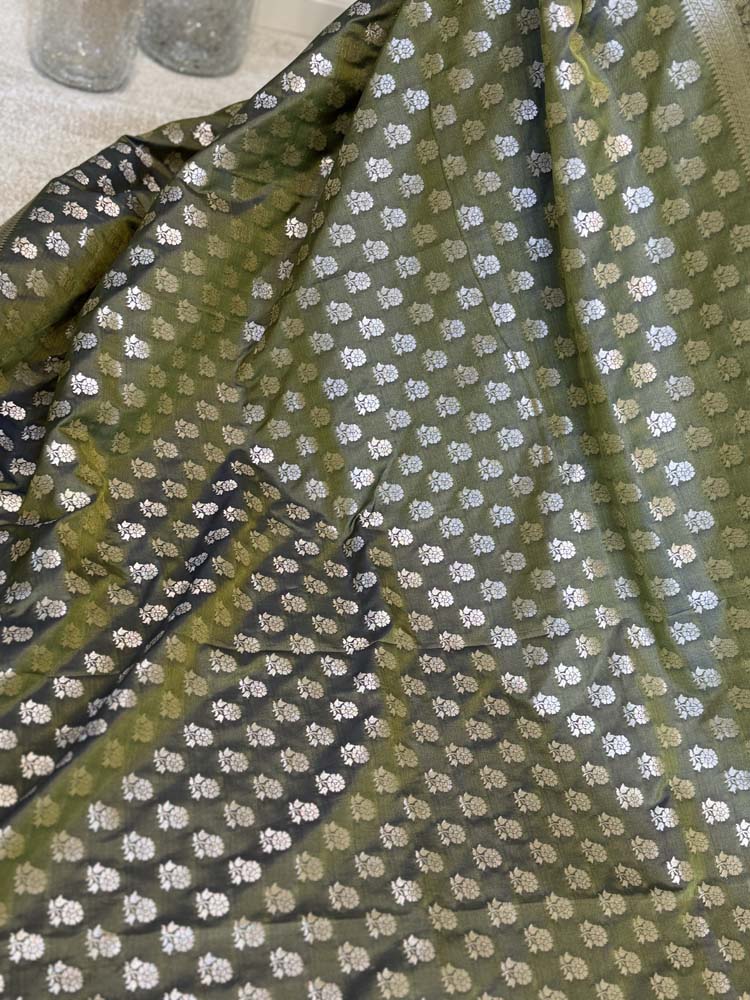 Green Bhagalpuri Dual Tone Silk Saree