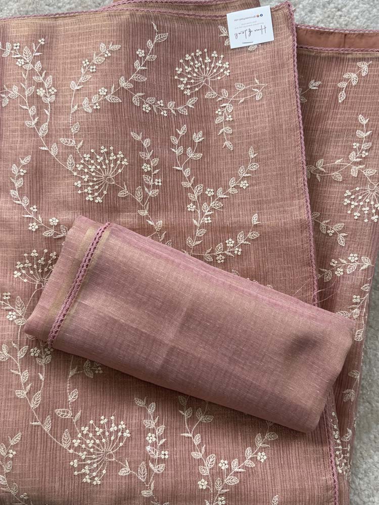 Pink Pure Tissue Kota Saree