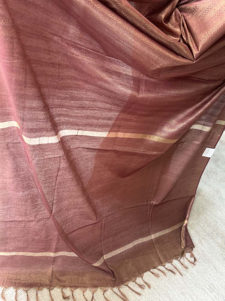 Watermelon Bhagalpuri Soft Silk Saree