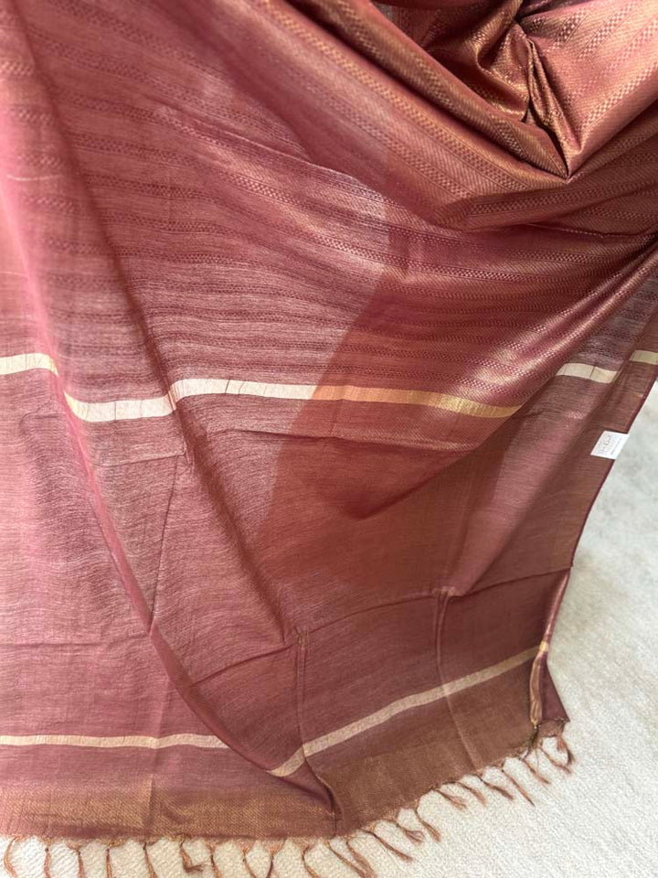 Watermelon Bhagalpuri Soft Silk Saree