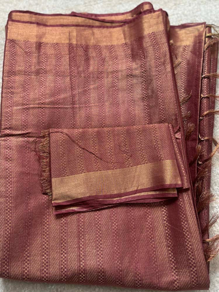 Watermelon Bhagalpuri Soft Silk Saree