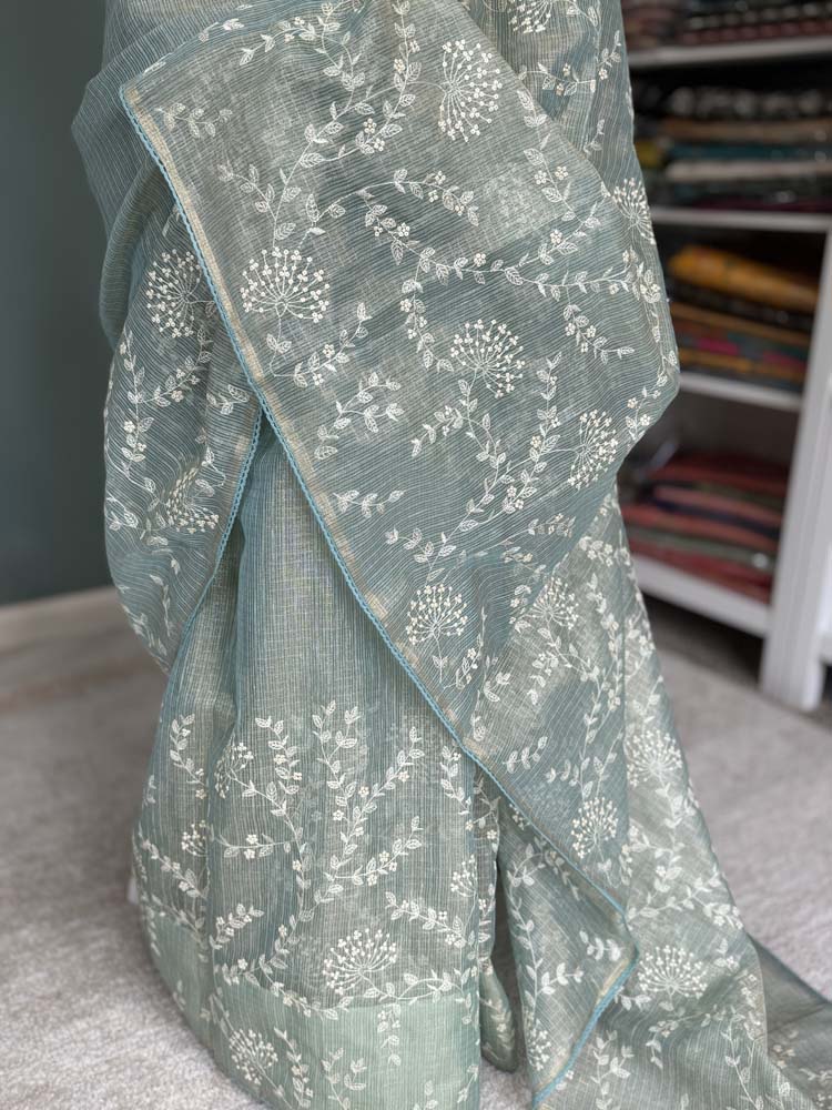 Pista Green Pure Tissue Kota Saree