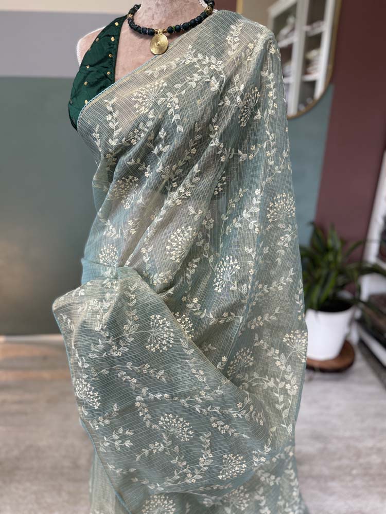 Pista Green Pure Tissue Kota Saree