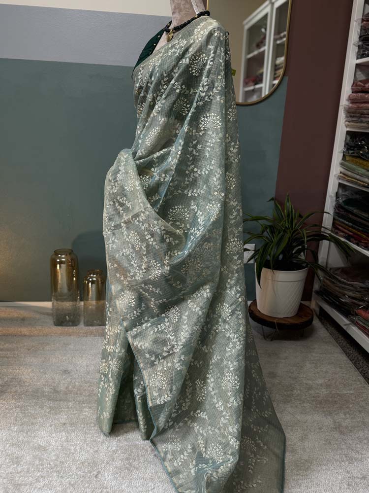 Pista Green Pure Tissue Kota Saree