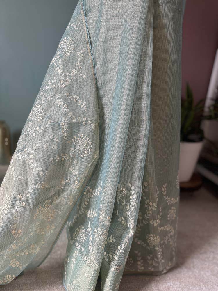 Pista Green Pure Tissue Kota Saree