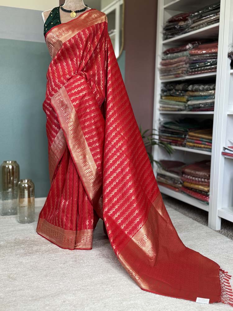 Red Gold Blended Silk Paithani Saree