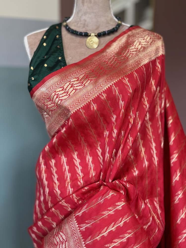 Red Gold Blended Silk Paithani Saree