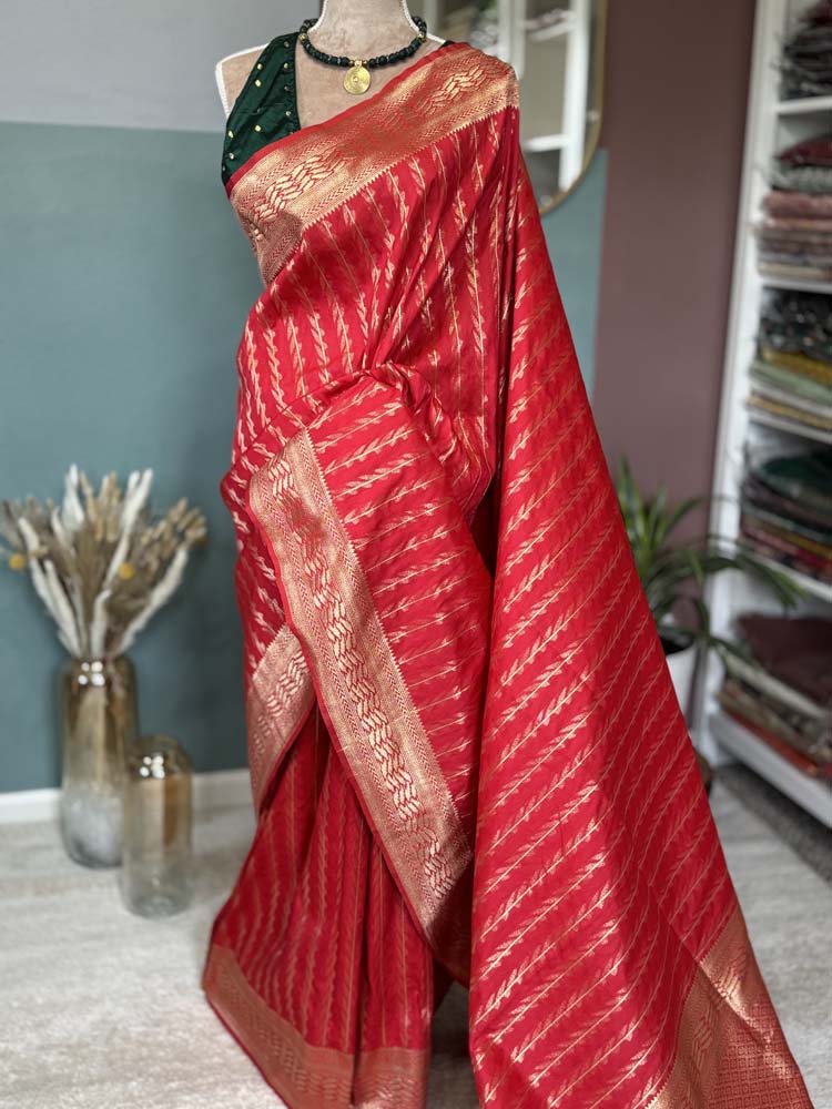 Red Gold Blended Silk Paithani Saree