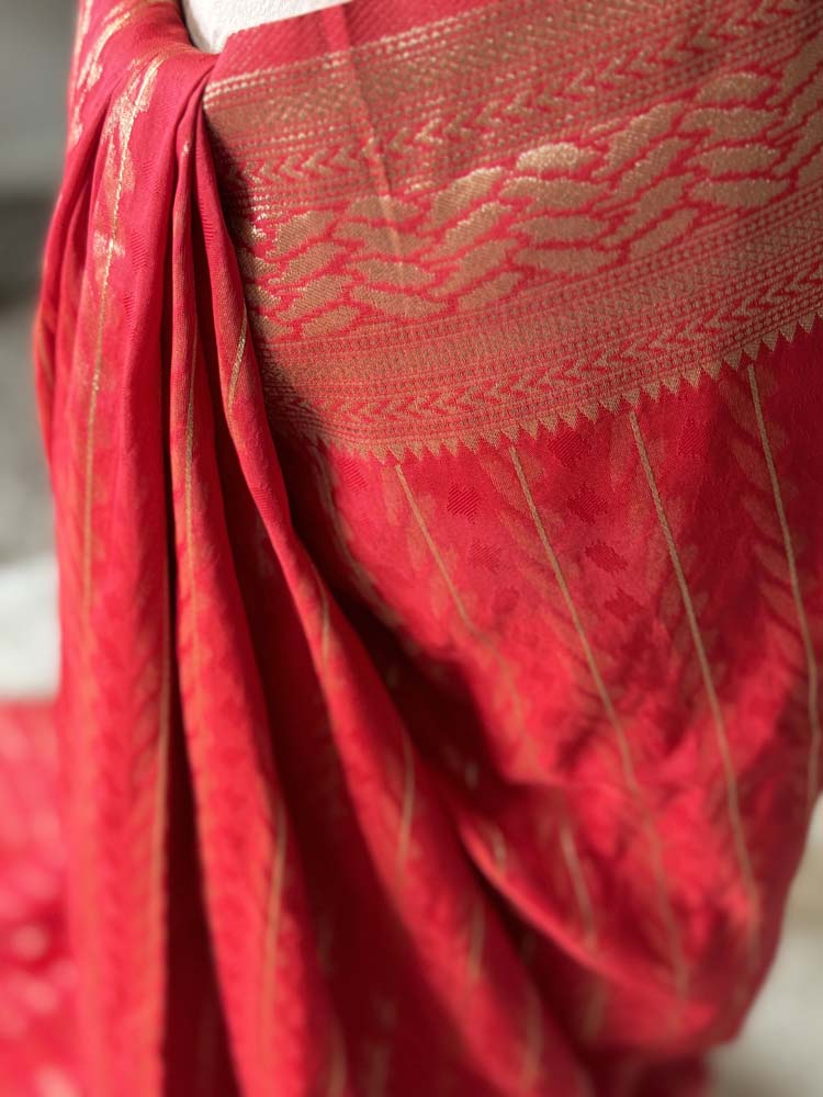 Red Gold Blended Silk Paithani Saree