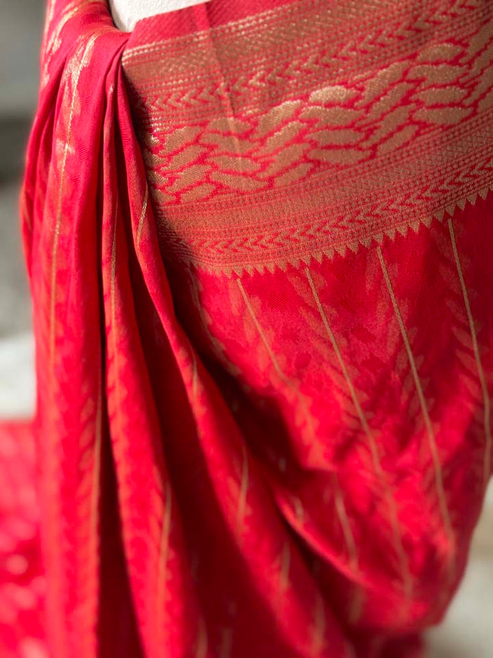 Red Gold Blended Silk Paithani Saree