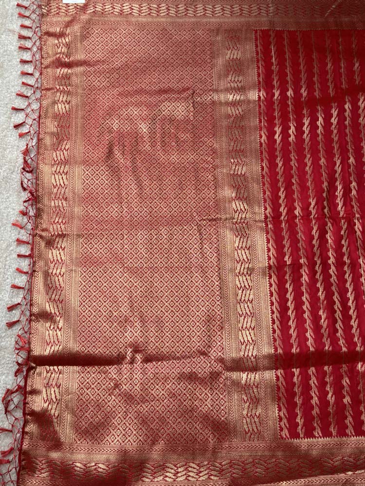 Red Gold Blended Silk Paithani Saree