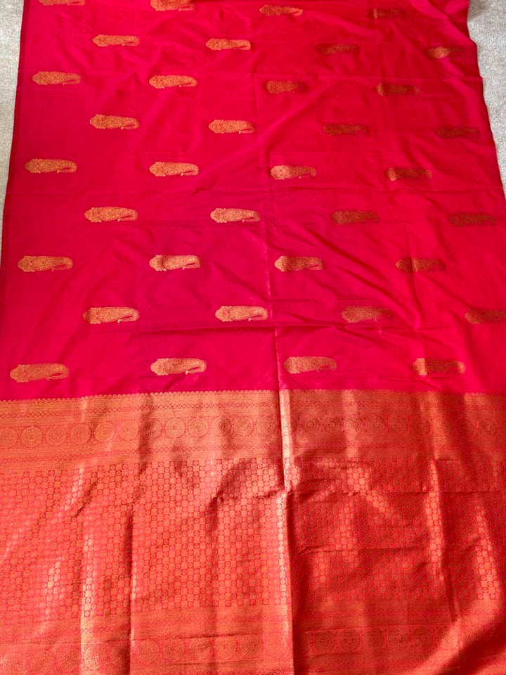 Rose Peach Dual Tone Borderless Katan Silk
