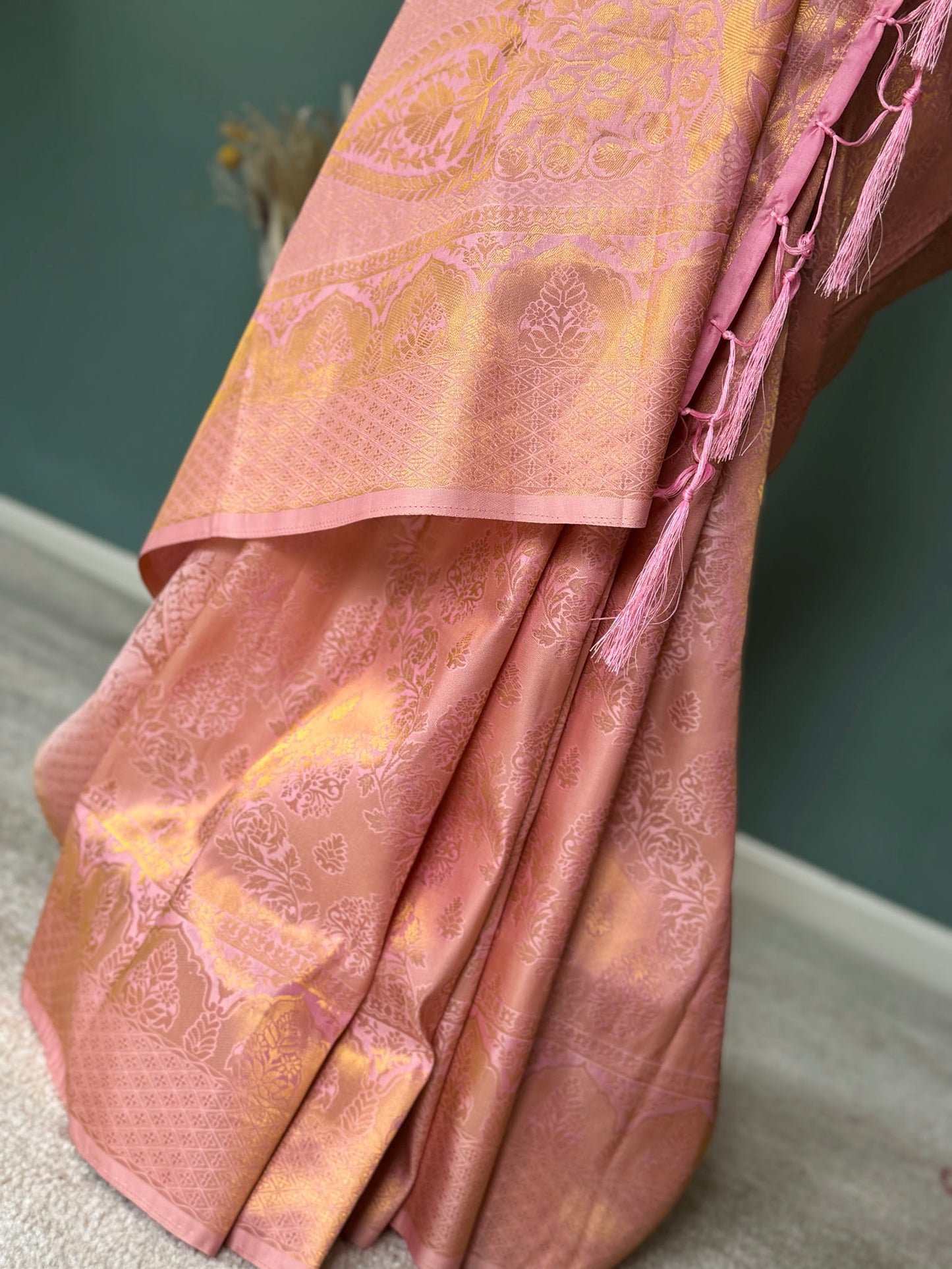 Lavendar Pink Soft Silk Saree