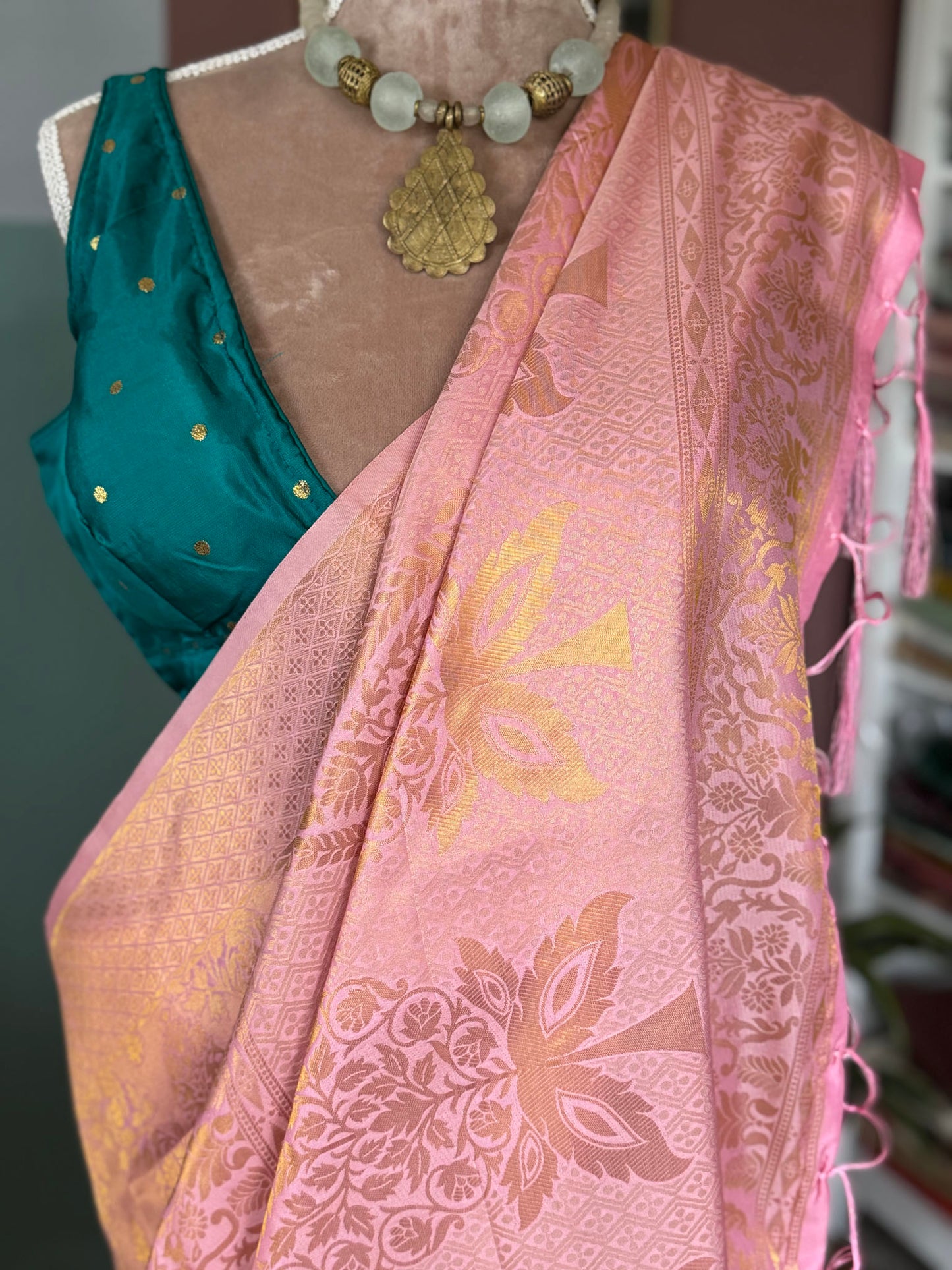 Lavendar Pink Soft Silk Saree