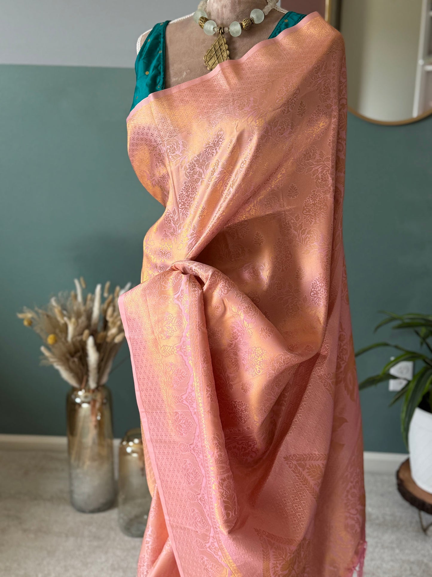 Lavendar Pink Soft Silk Saree