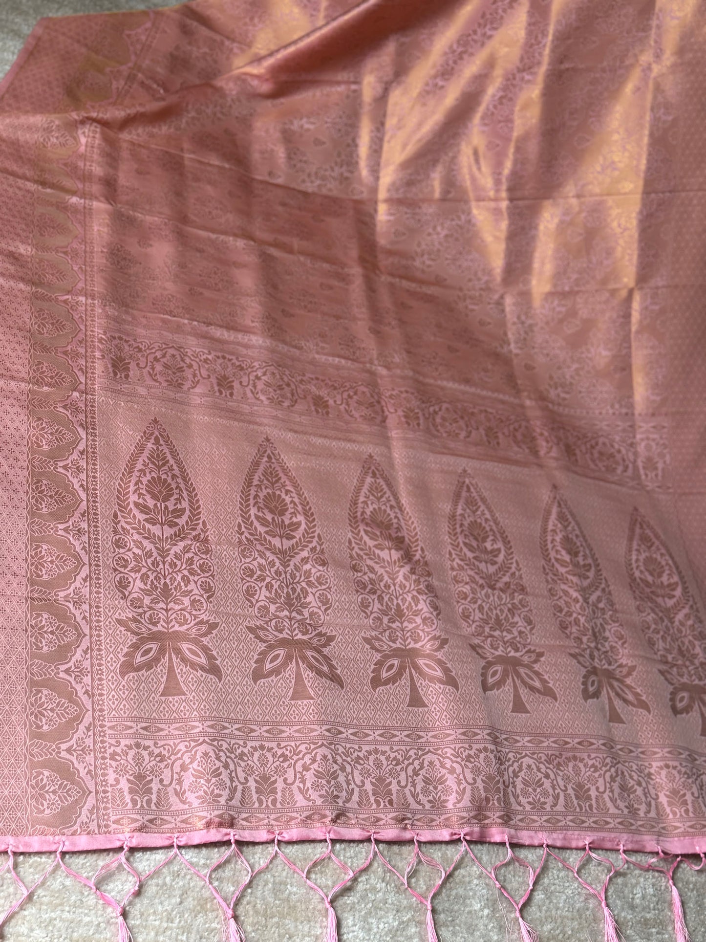 Lavendar Pink Soft Silk Saree