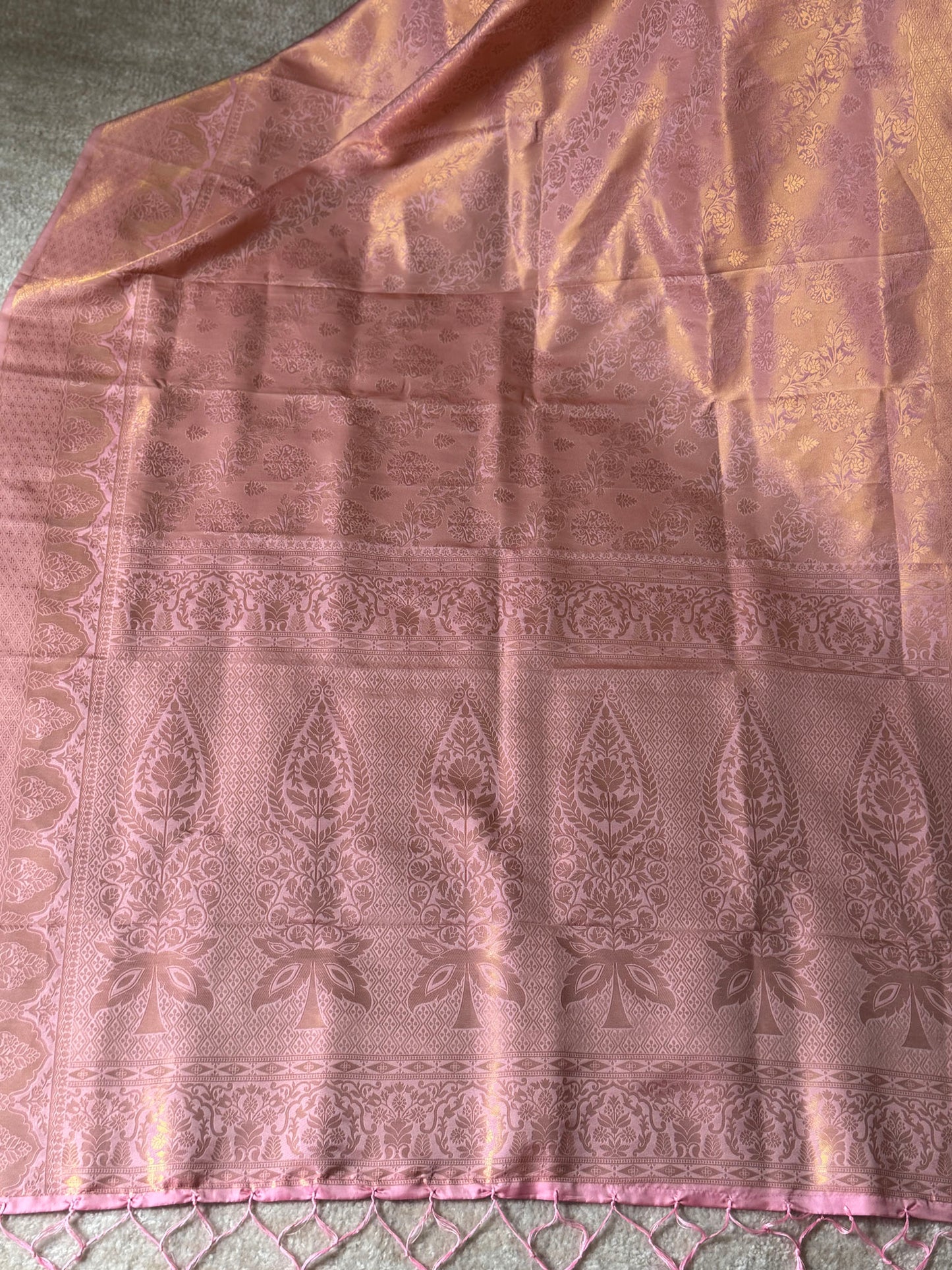 Lavendar Pink Soft Silk Saree