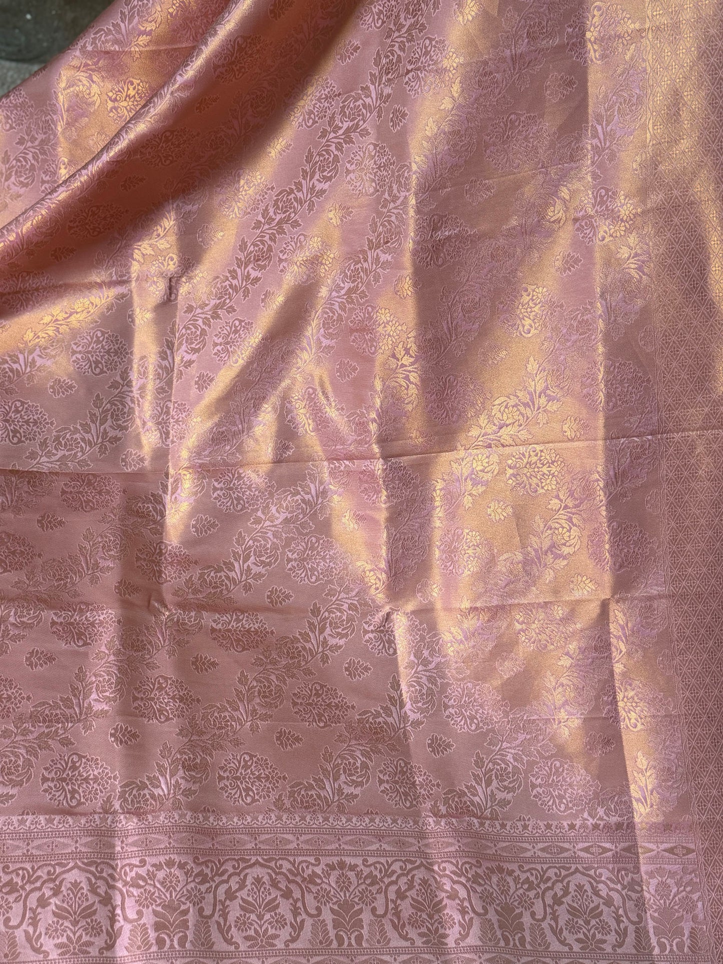 Lavendar Pink Soft Silk Saree