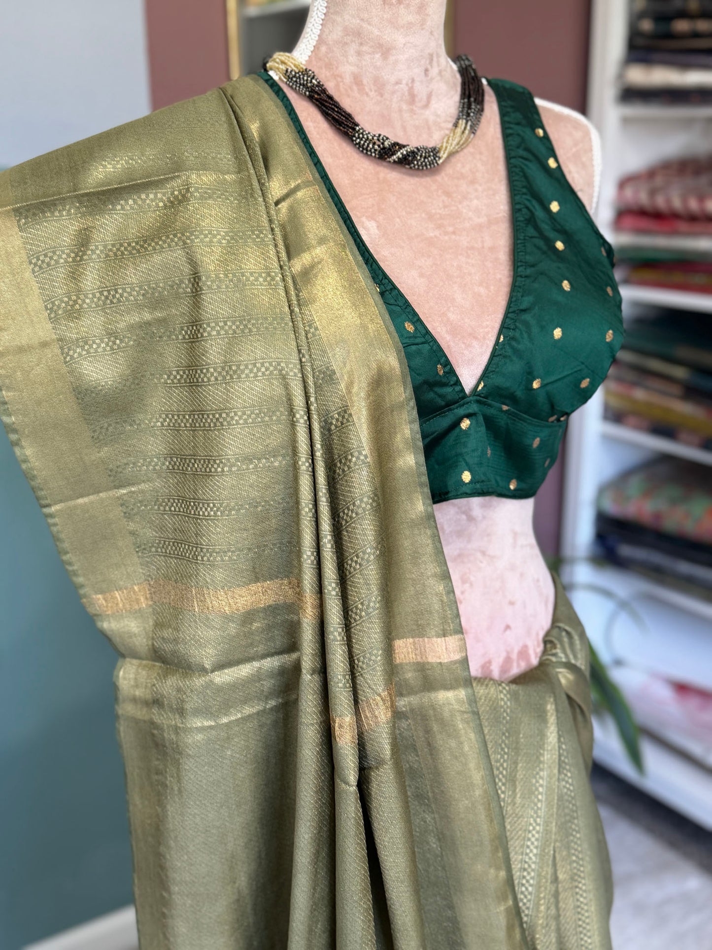 Green Bhagalpuri Soft Silk Saree