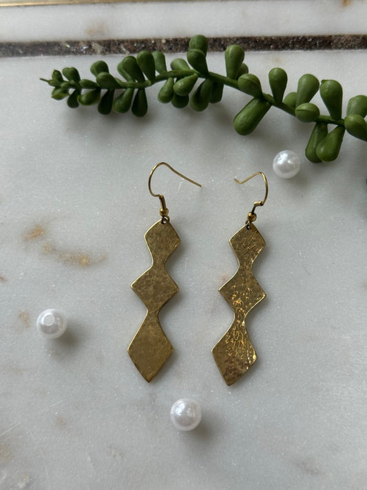 Muziki Beads and Brass Earrings