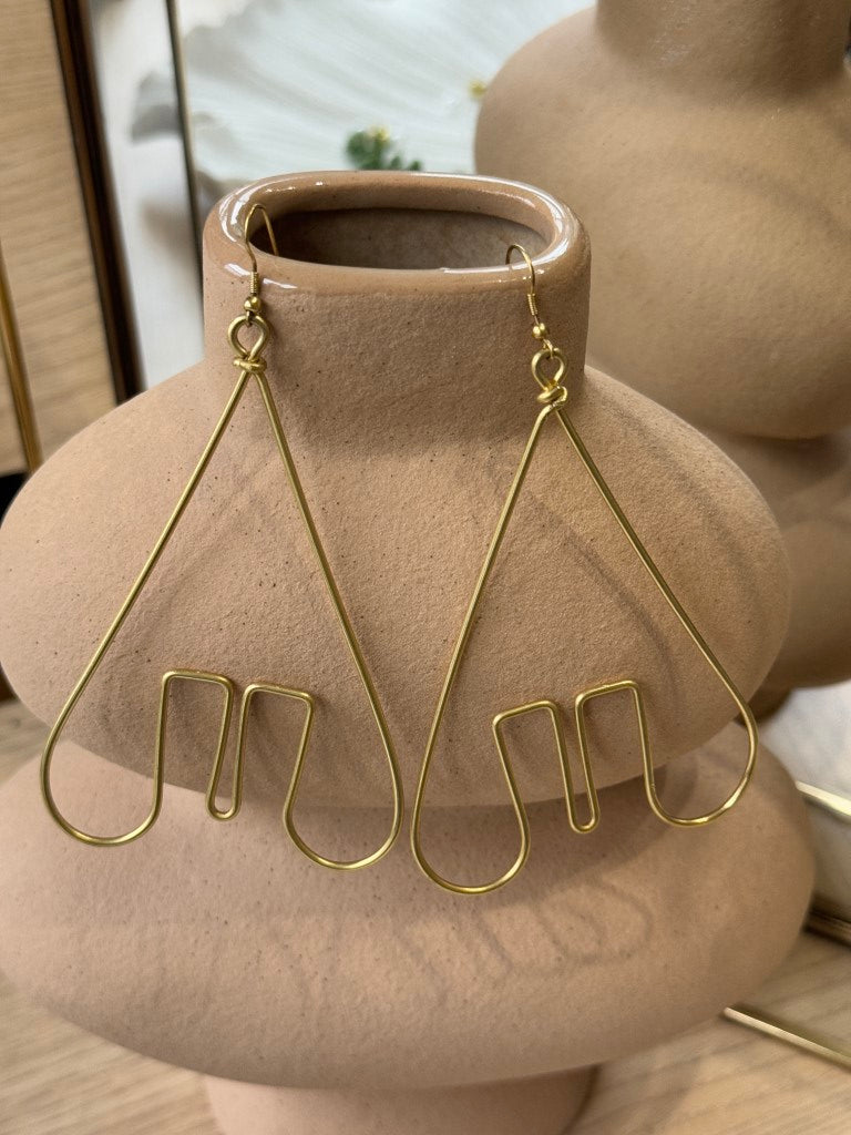 Mungu Bone & Brass Earrings