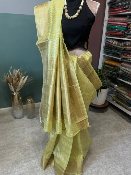 Pista Green Handloom Kosa Saree